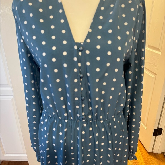 Polka Dot Blue Maxi Dress - Picture 2 of 7
